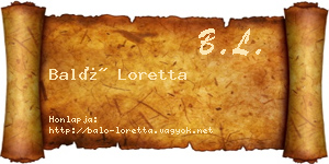 Baló Loretta névjegykártya